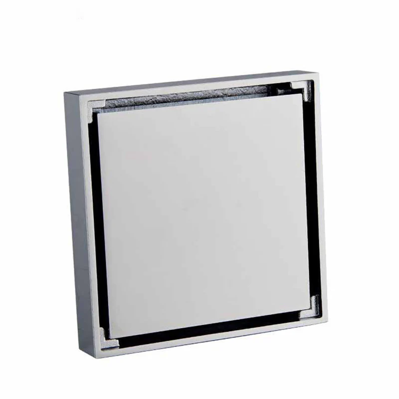100% Solid Brass Square Bathroom Shower Floor Drain Tile Insert Invisible Water Filter Black Gold Chrome Nickel Brushed - Image 8