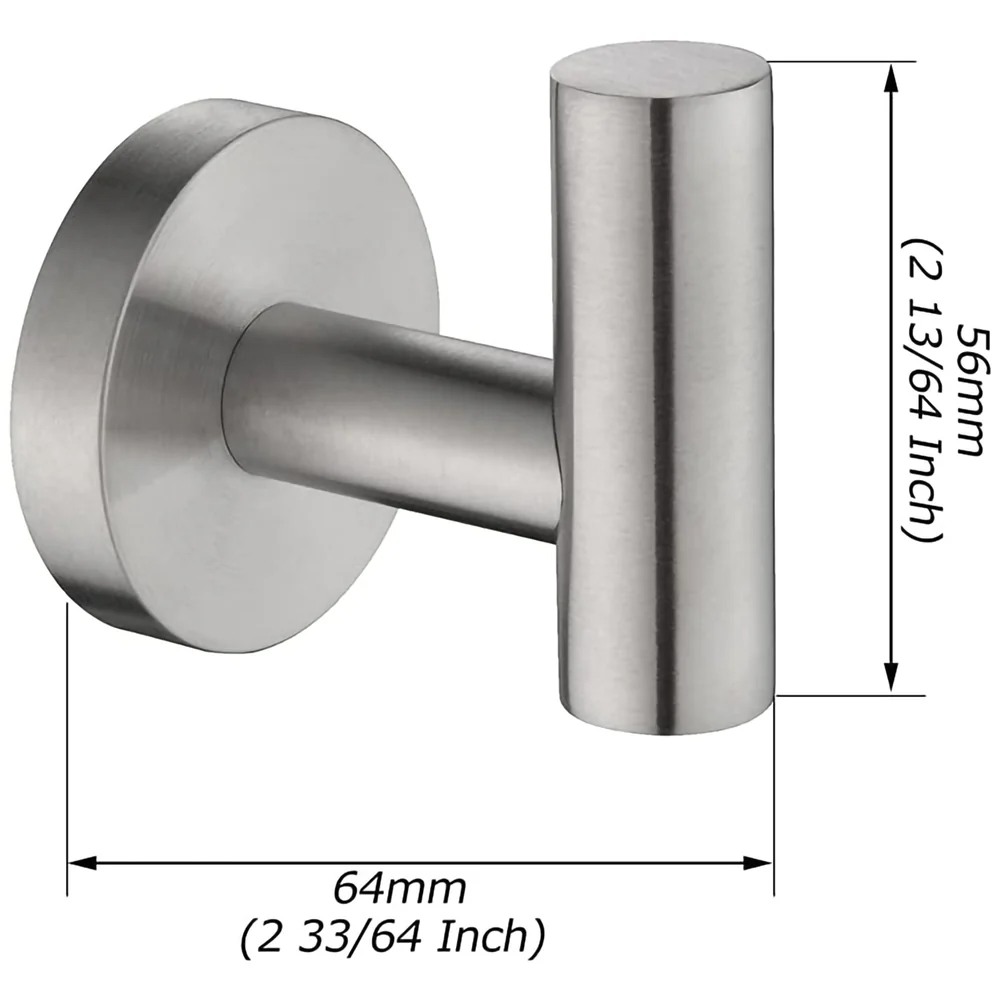 2 Pack Bath Towel Hooks Wall Mounted Robe Hook for Bathroom Kitchen SUS304 Stainless Steel Coat Clothes Hooks Rustproof - Image 5
