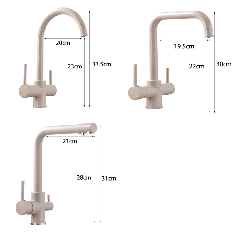 360 Degree Rotation Brass Drinking Filtered Water Kitchen Faucet Brass Single Hole Kitchen Faucet Dual Handle Kitchen Sink Tap - Image 14