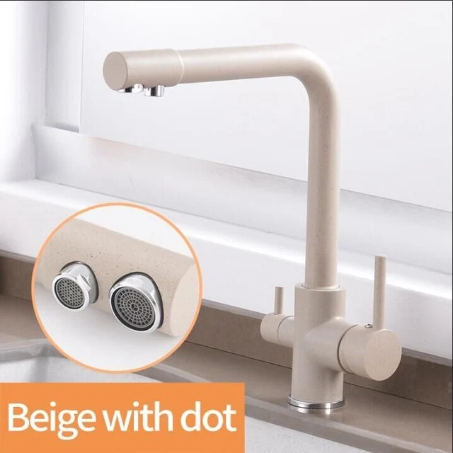 360 Degree Rotation Brass Drinking Filtered Water Kitchen Faucet Brass Single Hole Kitchen Faucet Dual Handle Kitchen Sink Tap - Image 15