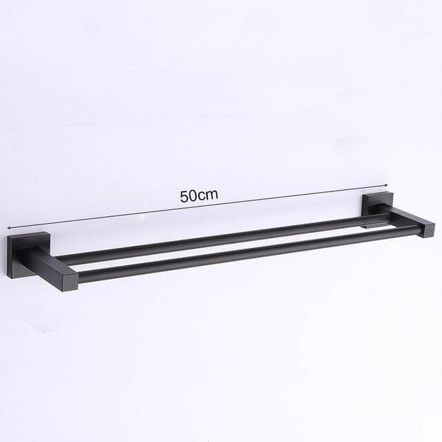 Aluminum Bathroom Accessories Black Towel Rack Towel Ring Hair Dryer Holder Wall Mounted Toilet Paper Holder Soap Basket - Image 10