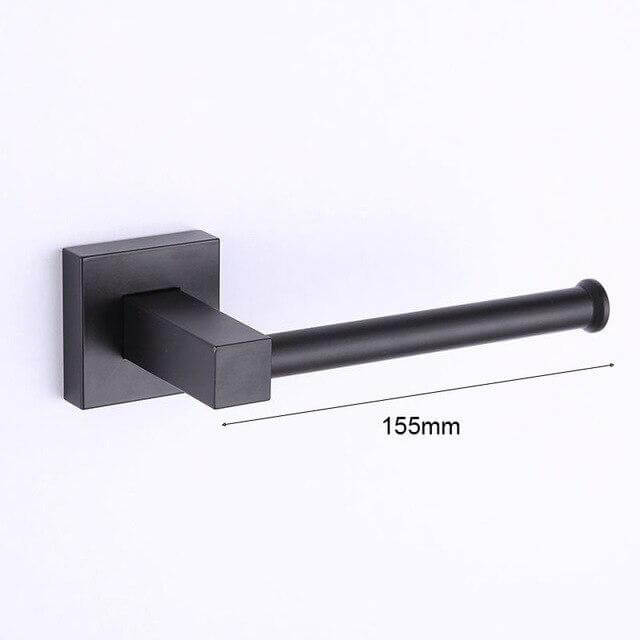 Aluminum Bathroom Accessories Black Towel Rack Towel Ring Hair Dryer Holder Wall Mounted Toilet Paper Holder Soap Basket - Image 11