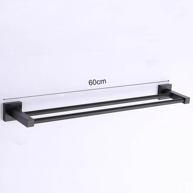 Aluminum Bathroom Accessories Black Towel Rack Towel Ring Hair Dryer Holder Wall Mounted Toilet Paper Holder Soap Basket - Image 12