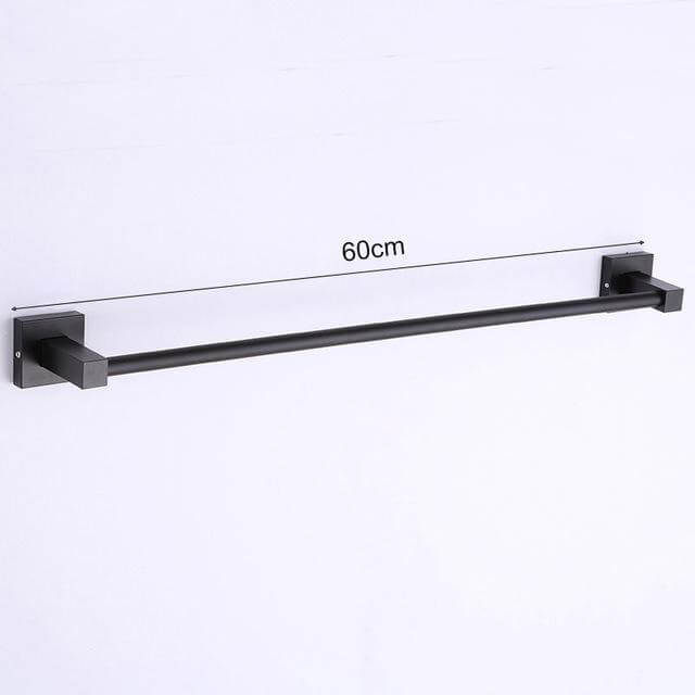 Aluminum Bathroom Accessories Black Towel Rack Towel Ring Hair Dryer Holder Wall Mounted Toilet Paper Holder Soap Basket - Image 13