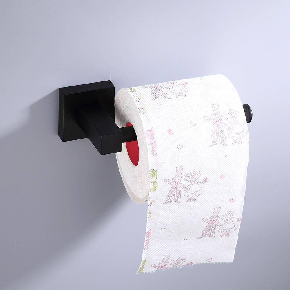 Aluminum Bathroom Accessories Black Towel Rack Towel Ring Hair Dryer Holder Wall Mounted Toilet Paper Holder Soap Basket - Image 4
