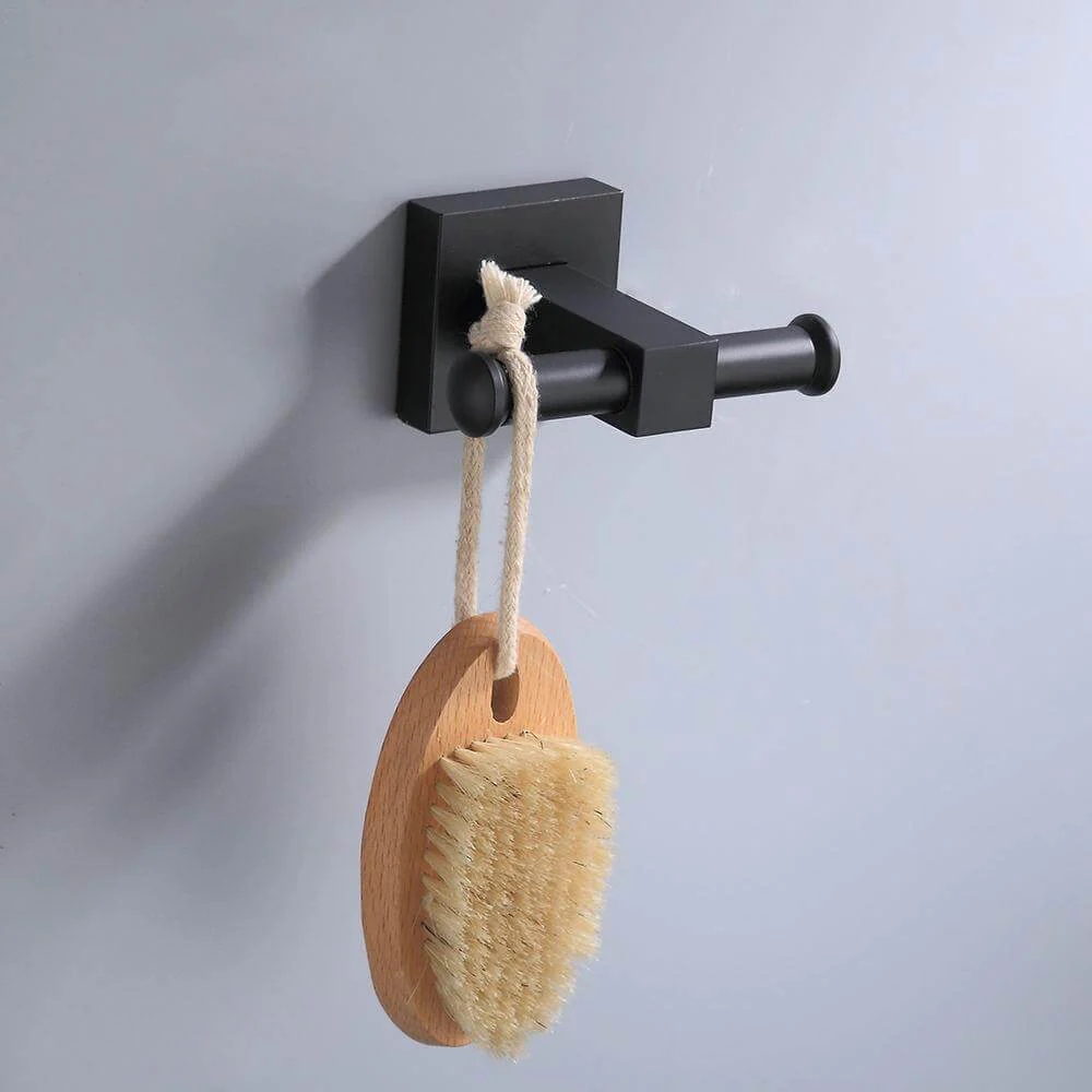 Aluminum Bathroom Accessories Black Towel Rack Towel Ring Hair Dryer Holder Wall Mounted Toilet Paper Holder Soap Basket - Image 5