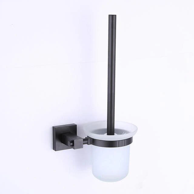Aluminum Bathroom Accessories Black Towel Rack Towel Ring Hair Dryer Holder Wall Mounted Toilet Paper Holder Soap Basket - Image 7