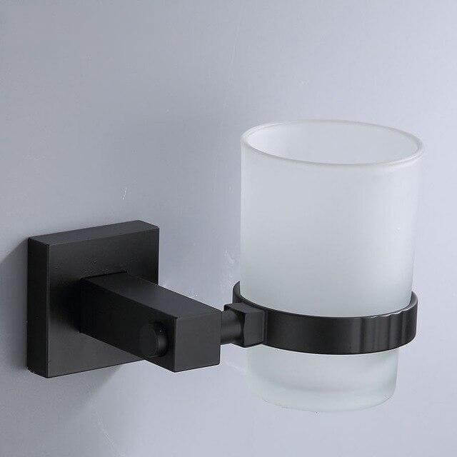 Aluminum Bathroom Accessories Black Towel Rack Towel Ring Hair Dryer Holder Wall Mounted Toilet Paper Holder Soap Basket - Image 8