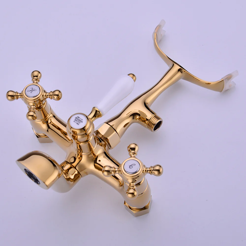 Antique Bathtub Faucet | Wall-Mounted Shower Faucet | European Single Handle Brass Tub Faucet - Image 3