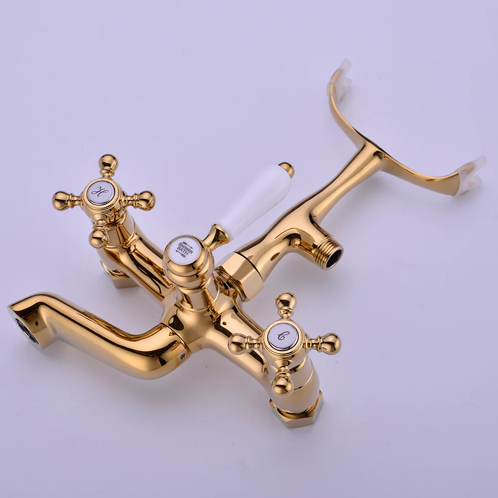 Antique Bathtub Faucet | Wall-Mounted Shower Faucet | European Single Handle Brass Tub Faucet - Image 4