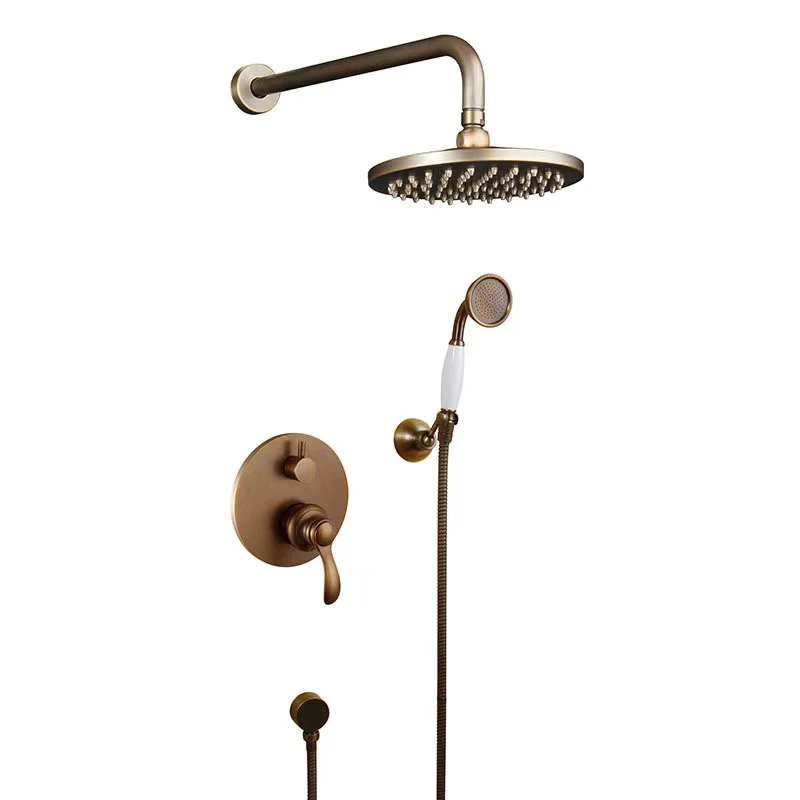 Antique Brass Shower Faucet | Shower System with 8 Rain Shower head | Multi-Function Adjustable Slide Bar shower set - Image 15