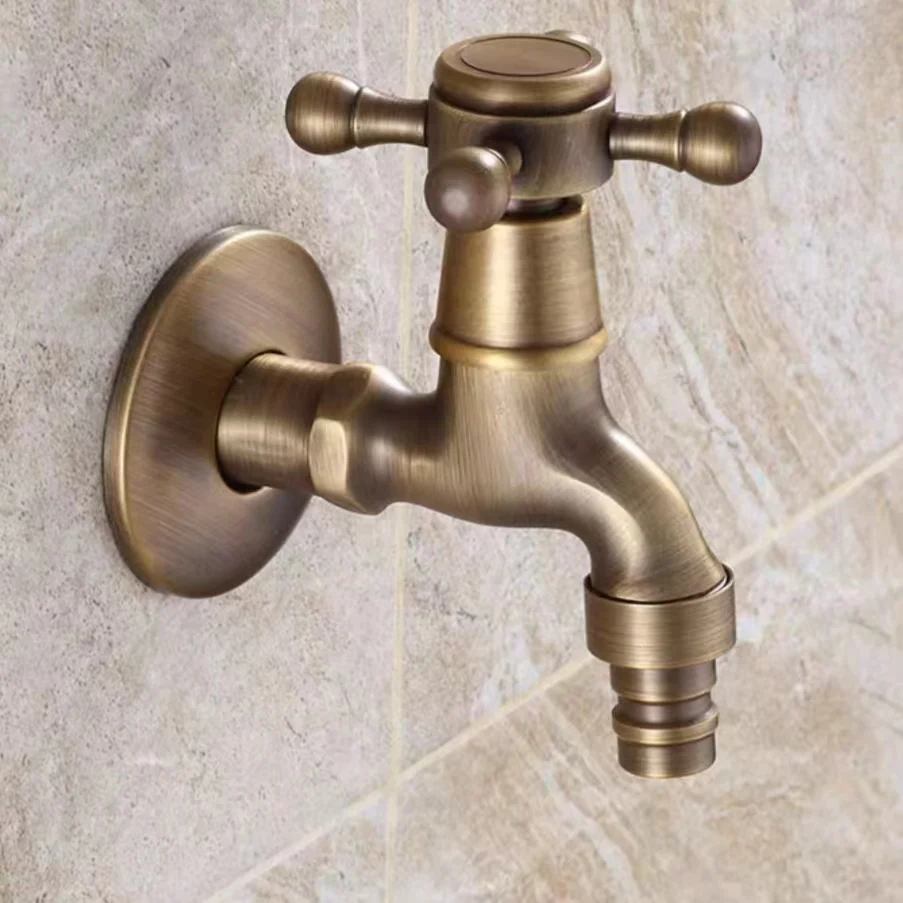 Antique Pastoral Retro Style Bib Tap | European Washing Machine Mop Pool Faucet | Garden Faucet Bronze Bib Tap - Image 2