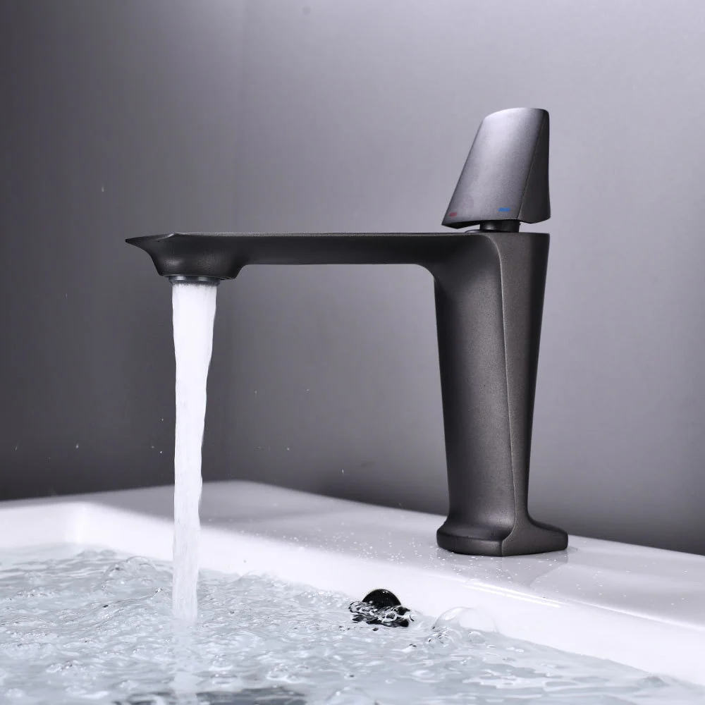 Basin Faucets Black Brass Faucet Hot and Cold Bathroom Sink Faucet Deck Mounted Toilet Nickel/Grey Color Mixer Water Tap - Image 3