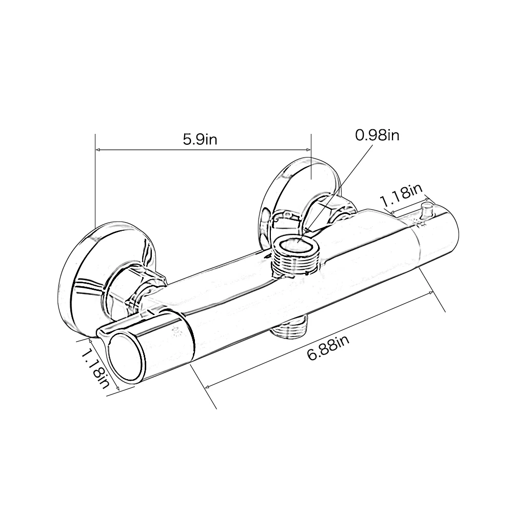 Bath Shower Faucet Thermostatic Faucets Wall Mounted Mixer Valve Tap Temperature Control Rain Shower Bathroom Twin Outlet - Image 10