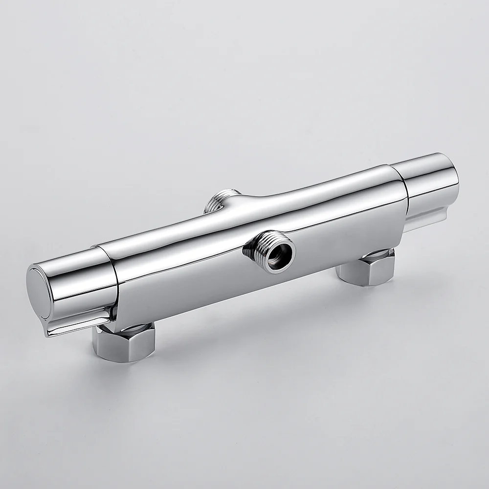 Bath Shower Faucet Thermostatic Faucets Wall Mounted Mixer Valve Tap Temperature Control Rain Shower Bathroom Twin Outlet - Image 7