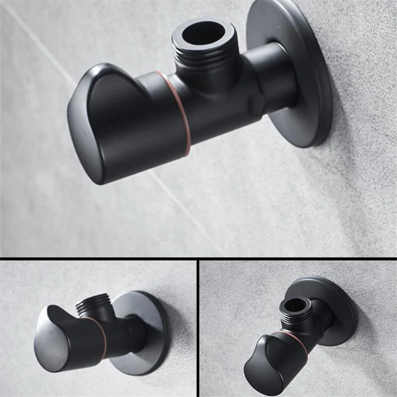 Bathroom Angle Filling Valve | Faucets Black Stainless Steel Kitchen Cold Hot Mixer Tap Accessories Standard G1/2 Threaded - Image 3