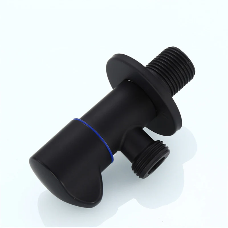 Bathroom Angle Filling Valve | Faucets Black Stainless Steel Kitchen Cold Hot Mixer Tap Accessories Standard G1/2 Threaded - Image 7