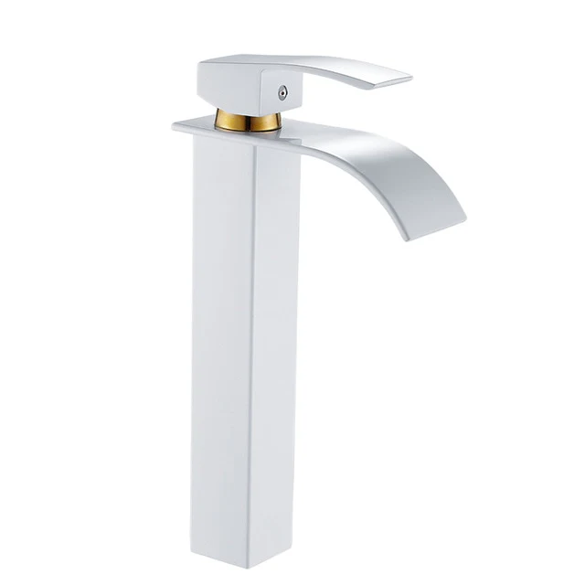 Bathroom Basin Faucet Deck Mount Waterfall Bathroom Faucet Vanity Vessel Sinks Mixer Tap Single Handle Cold And Hot Water Tap - Image 8