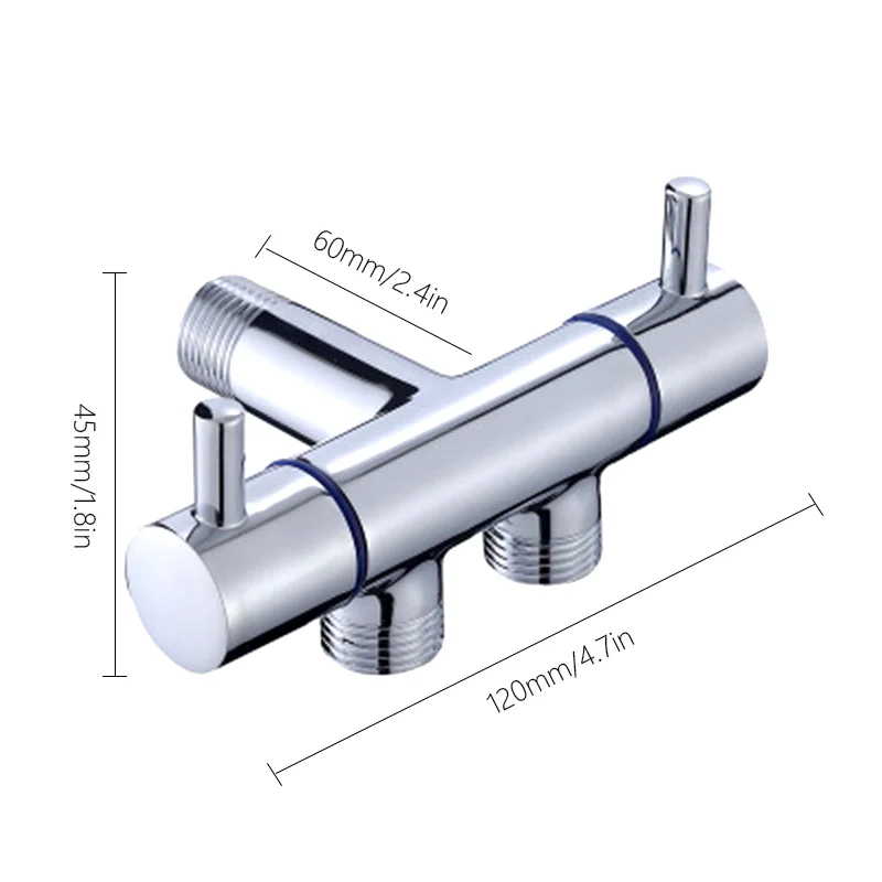 Bathroom Faucet Valve Angle Valve Single Inlet Double Outlet Double Control Valve for Shower Head Toilet Sink Basin Water Heater - Image 8