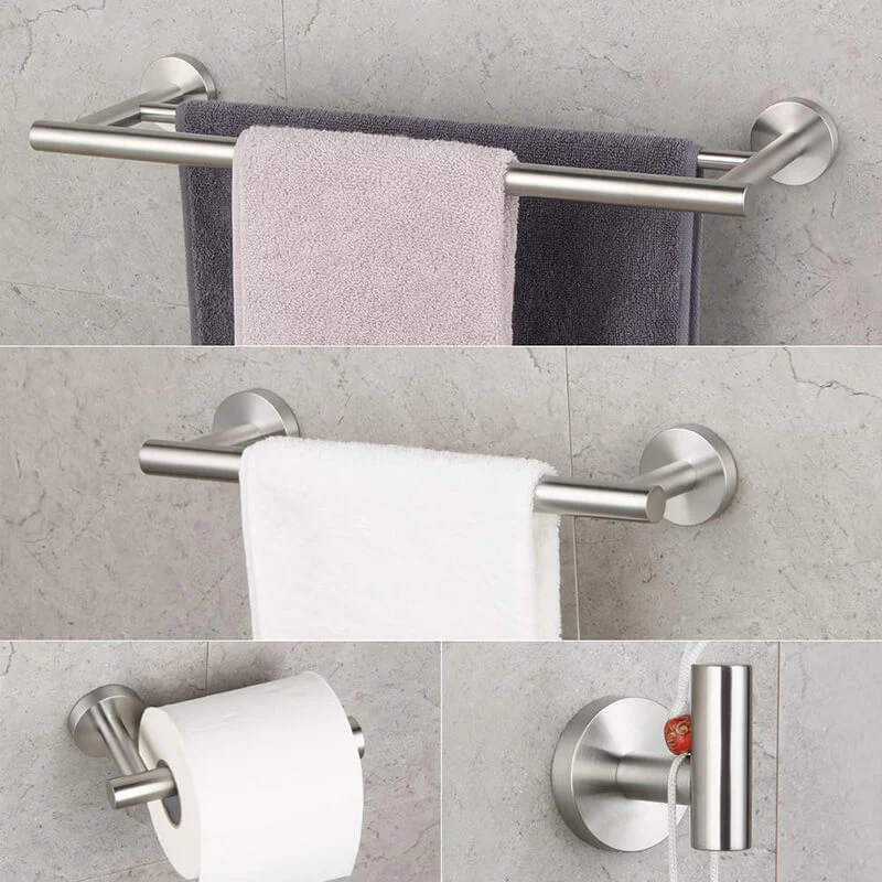 Bathroom Hardware Set 4 Pieces | SUS304 Bathroom Accessories Sets | Wall Mounted Towel Holders Sets - Image 4