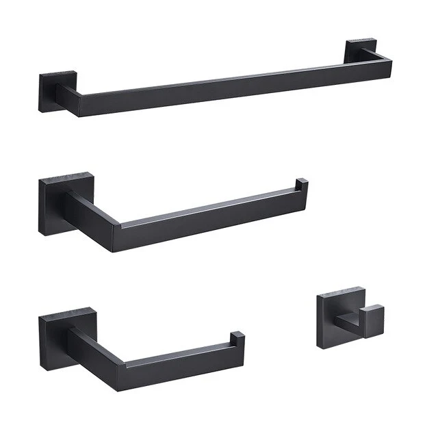 Bathroom Hardware Set Matte Black Paper Holder Towel Rail Rack Robe Hook Toilet Brush Holder Bathroom Accessories - Image 14