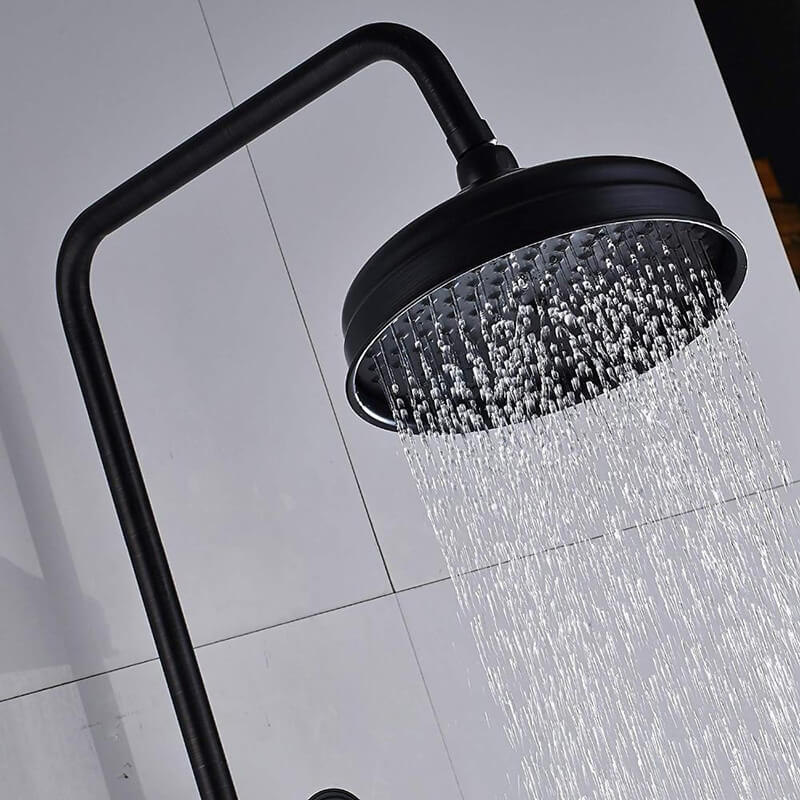 Bathroom Rainfall Shower Mixer Faucet Dual Handle Brass Black Shower Set Faucet Wall Mount Rainfall Shower Mixer Tap - Image 12