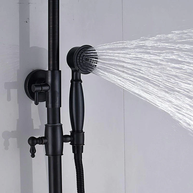Bathroom Rainfall Shower Mixer Faucet Dual Handle Brass Black Shower Set Faucet Wall Mount Rainfall Shower Mixer Tap - Image 5