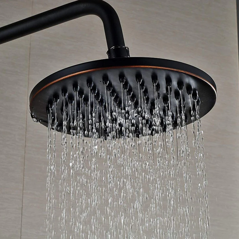 Bathroom Rainfall Shower Mixer Faucet Dual Handle Brass Black Shower Set Faucet Wall Mount Rainfall Shower Mixer Tap - Image 9