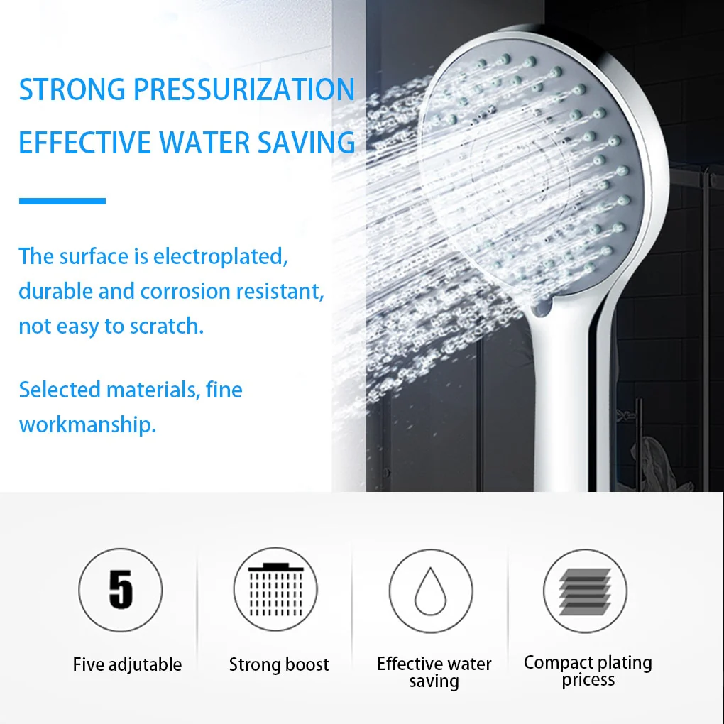 Bathroom Shower Adjustable Jetting Shower Head Water Saving Handheld Adjustable 5 Modes SPA Shower Bath Head Bathroom Accessorie - Image 3