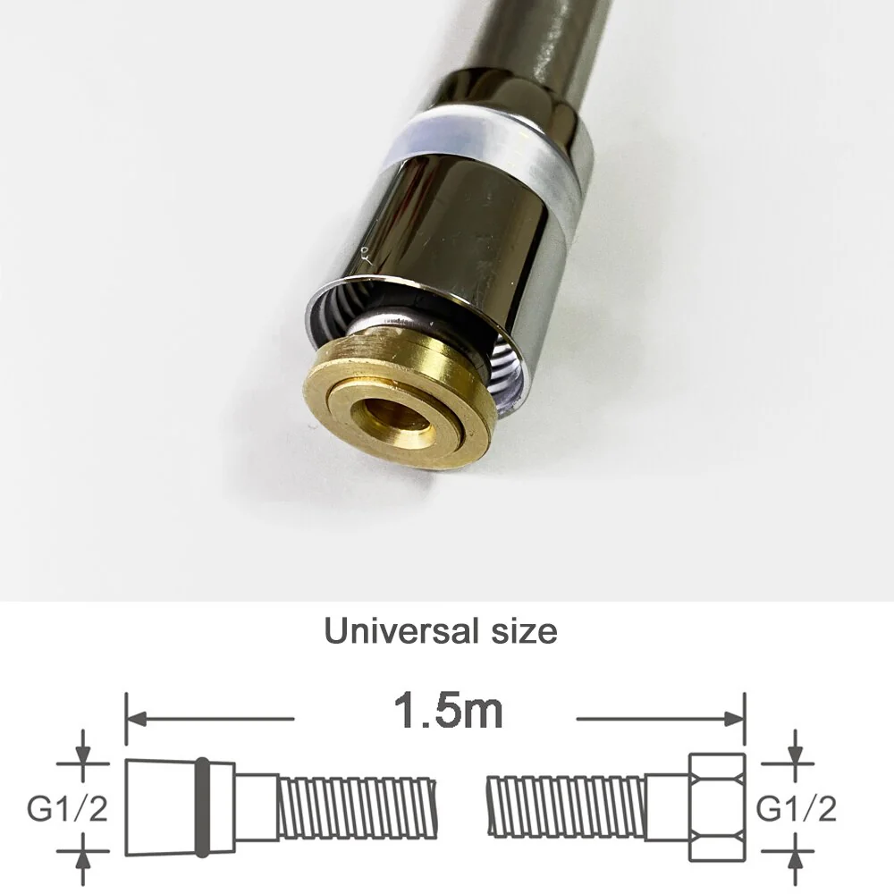 Bathroom Shower Hose High Pressure PVC Handheld Shower Plumbing Flexible Hose GI/2 Universal Interface Anti Winding Fixture - Image 2
