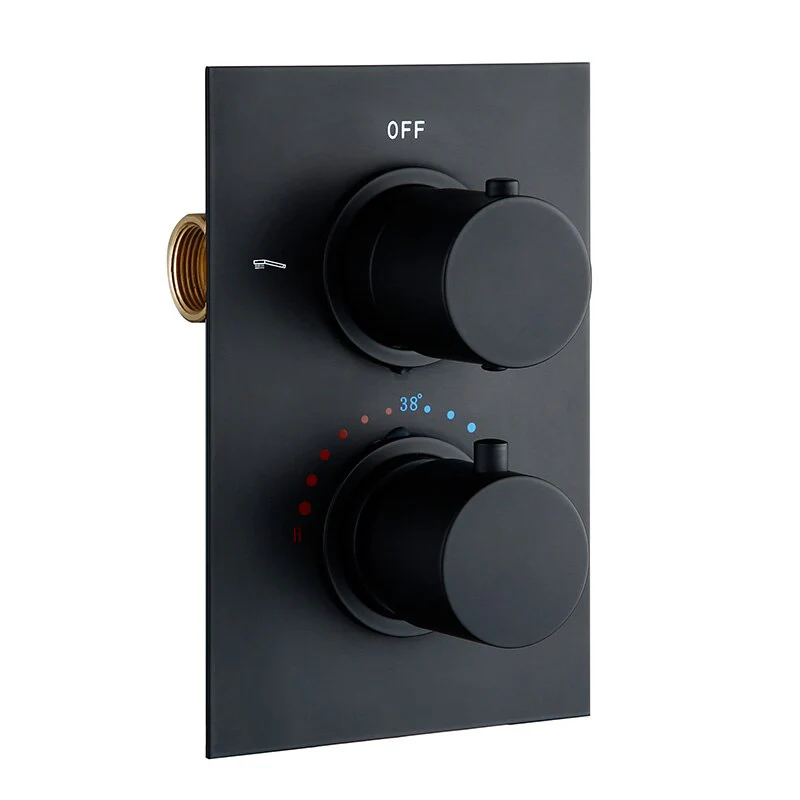 Bathroom Shower Set Matte Black Rain Shower Faucet Wall or Ceiling Mounted Thermostatic Valve System 8-12"Shower Head - Image 4