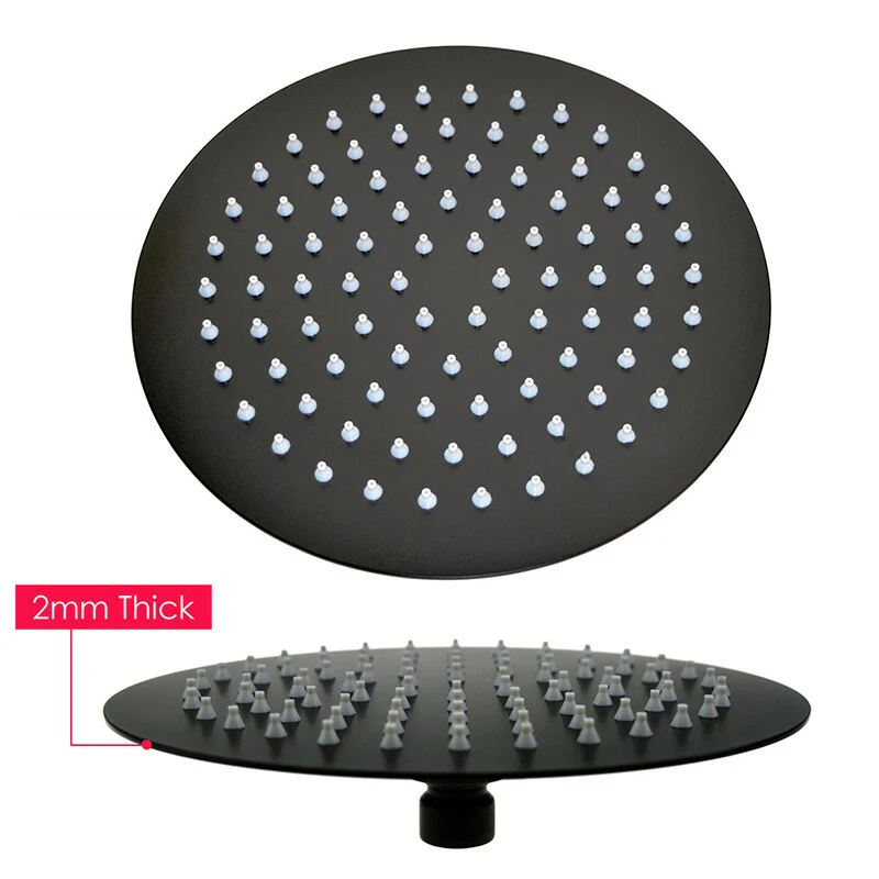 Bathroom Shower Set Matte Black Rain Shower Faucet Wall or Ceiling Mounted Thermostatic Valve System 8-12"Shower Head - Image 5