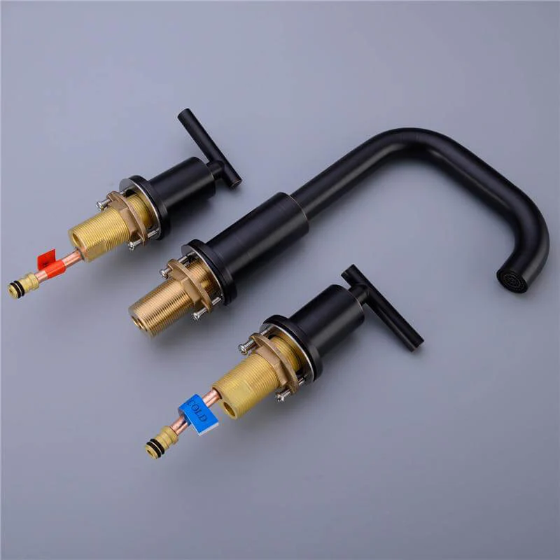 Bathroom Sink Faucet Solid Brass Double Handle Sink Mounted Hot & Cold Mix Basin Faucet European Style Basin Accessories - Image 10