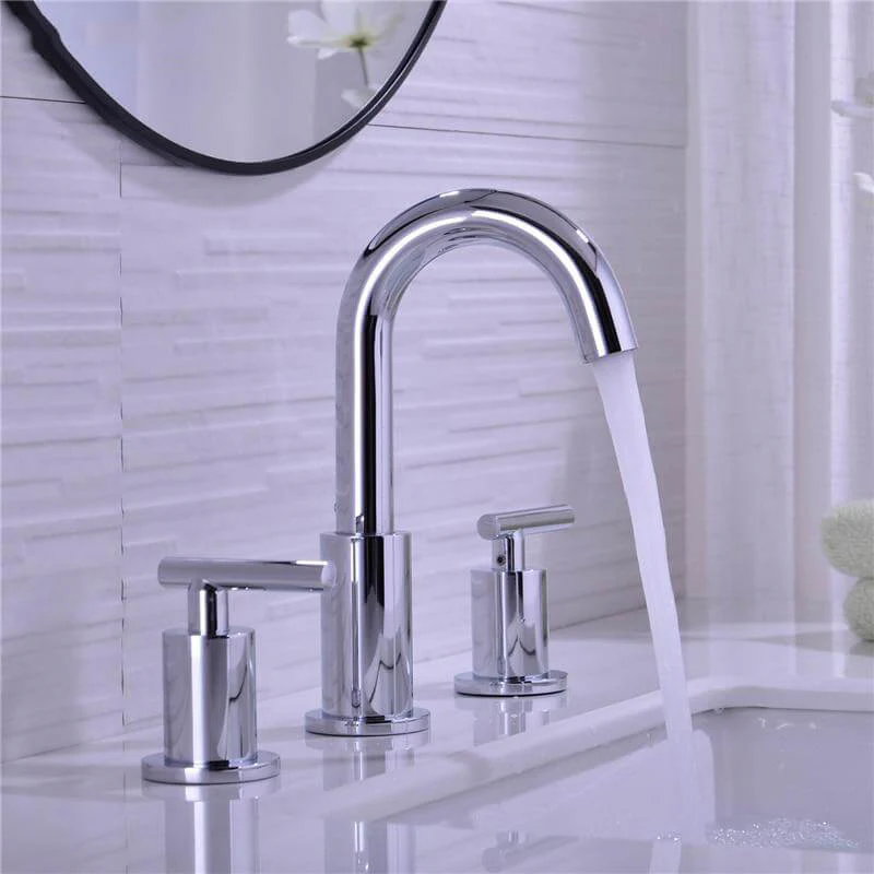 Bathroom Sink Faucet Solid Brass Double Handle Sink Mounted Hot & Cold Mix Basin Faucet European Style Basin Accessories - Image 11
