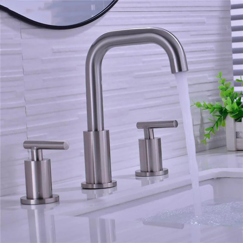 Bathroom Sink Faucet Solid Brass Double Handle Sink Mounted Hot & Cold Mix Basin Faucet European Style Basin Accessories - Image 13