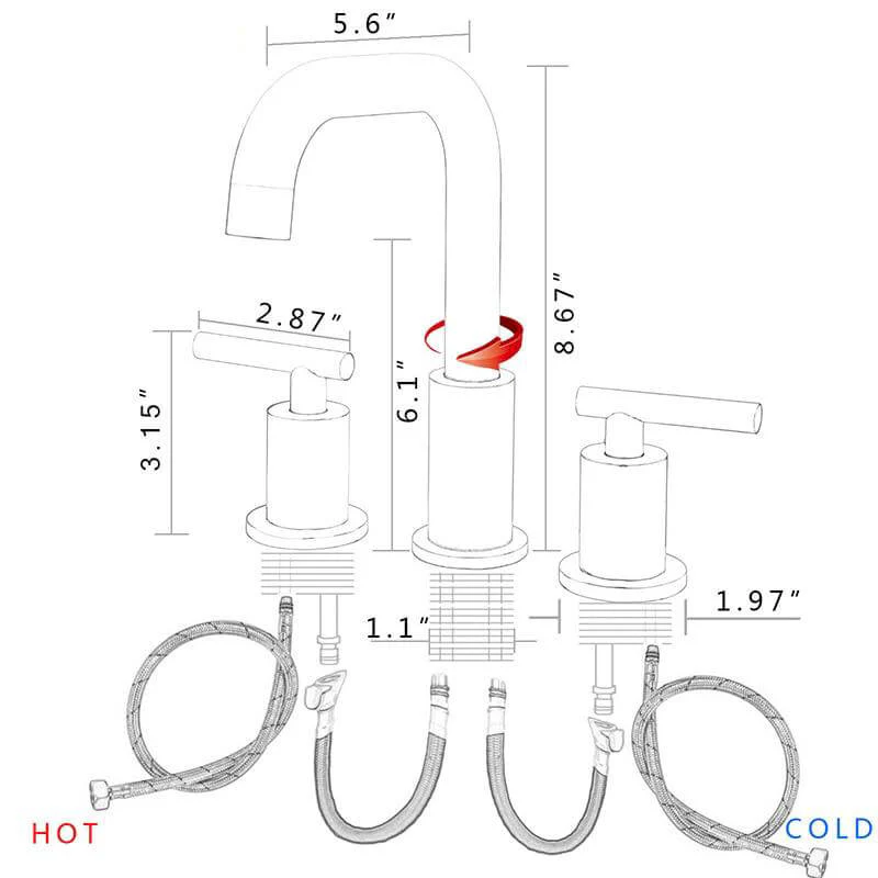 Bathroom Sink Faucet Solid Brass Double Handle Sink Mounted Hot & Cold Mix Basin Faucet European Style Basin Accessories - Image 15