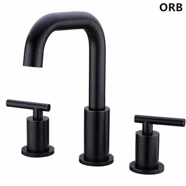Bathroom Sink Faucet Solid Brass Double Handle Sink Mounted Hot & Cold Mix Basin Faucet European Style Basin Accessories - Image 17