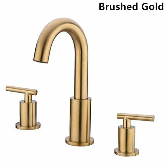 Bathroom Sink Faucet Solid Brass Double Handle Sink Mounted Hot & Cold Mix Basin Faucet European Style Basin Accessories - Image 18