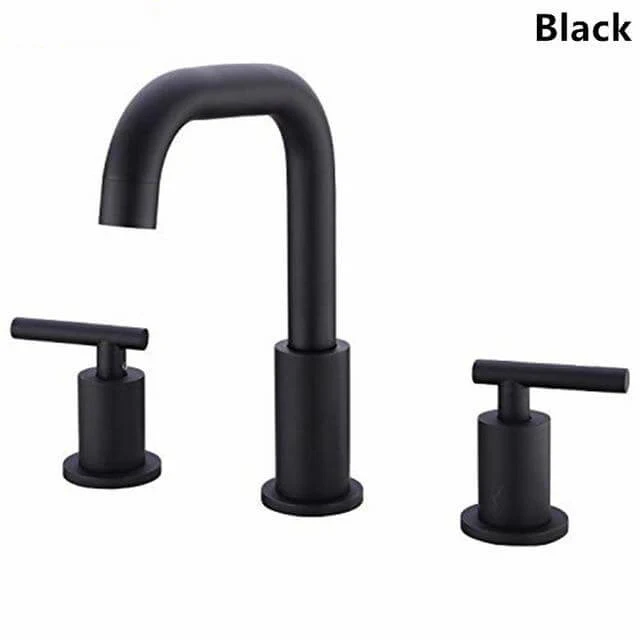 Bathroom Sink Faucet Solid Brass Double Handle Sink Mounted Hot & Cold Mix Basin Faucet European Style Basin Accessories - Image 23