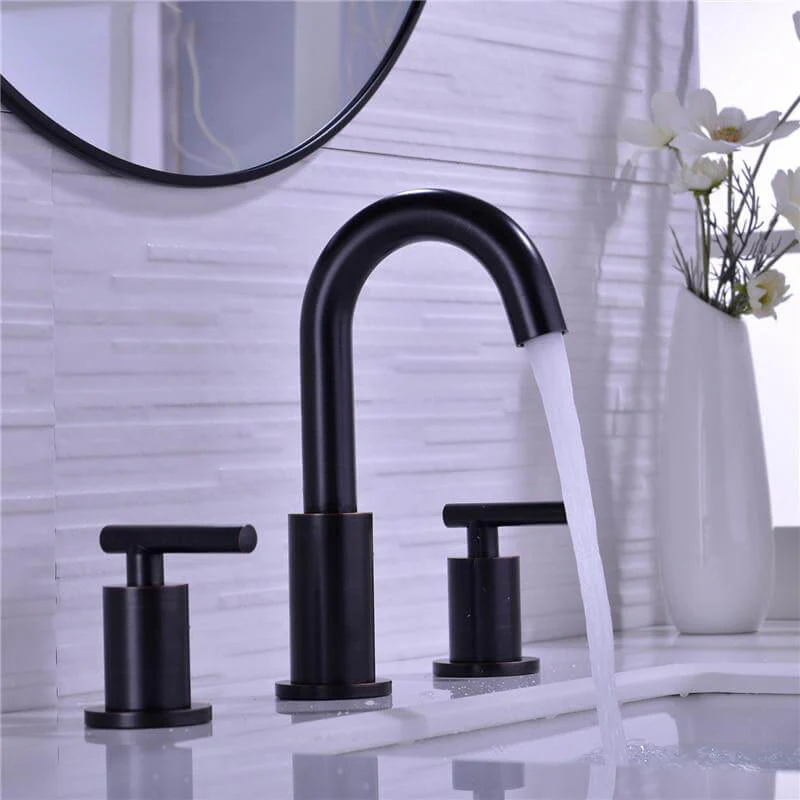 Bathroom Sink Faucet Solid Brass Double Handle Sink Mounted Hot & Cold Mix Basin Faucet European Style Basin Accessories - Image 6