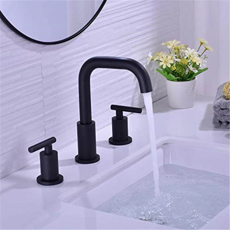 Bathroom Sink Faucet Solid Brass Double Handle Sink Mounted Hot & Cold Mix Basin Faucet European Style Basin Accessories - Image 8