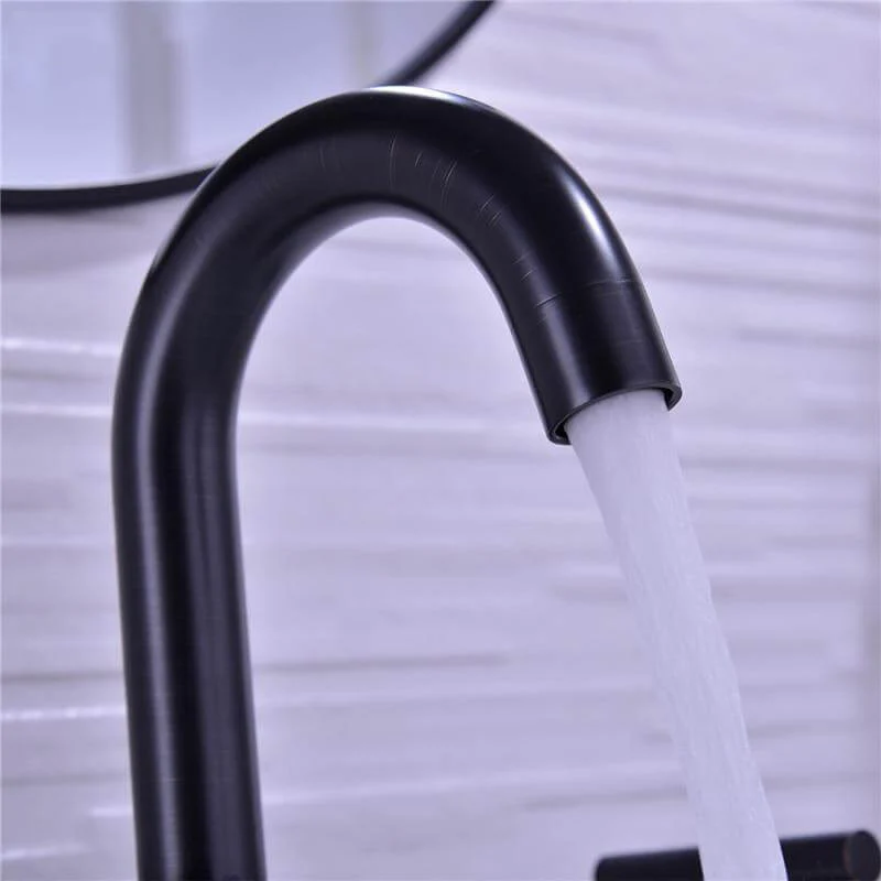 Bathroom Sink Faucet Solid Brass Double Handle Sink Mounted Hot & Cold Mix Basin Faucet European Style Basin Accessories - Image 9
