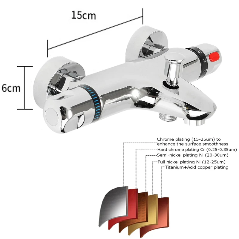 Bathroom Thermostatic Mixer Tap Hot And Cold Bathroom Mixer Mixing Valve Bathtub Faucet Thermostatic Shower Faucets Set - Image 10