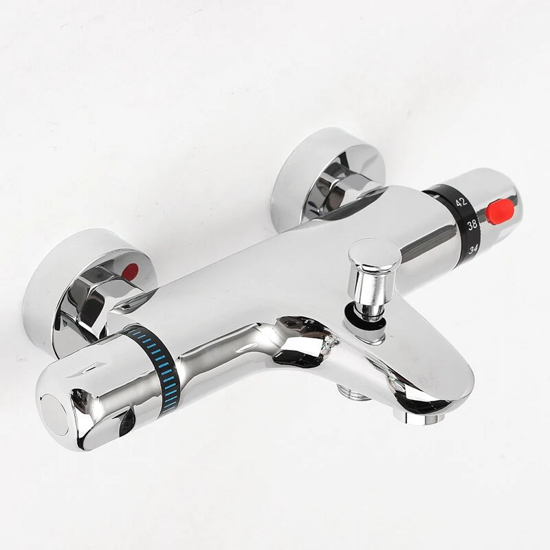 Bathroom Thermostatic Mixer Tap Hot And Cold Bathroom Mixer Mixing Valve Bathtub Faucet Thermostatic Shower Faucets Set - Image 12
