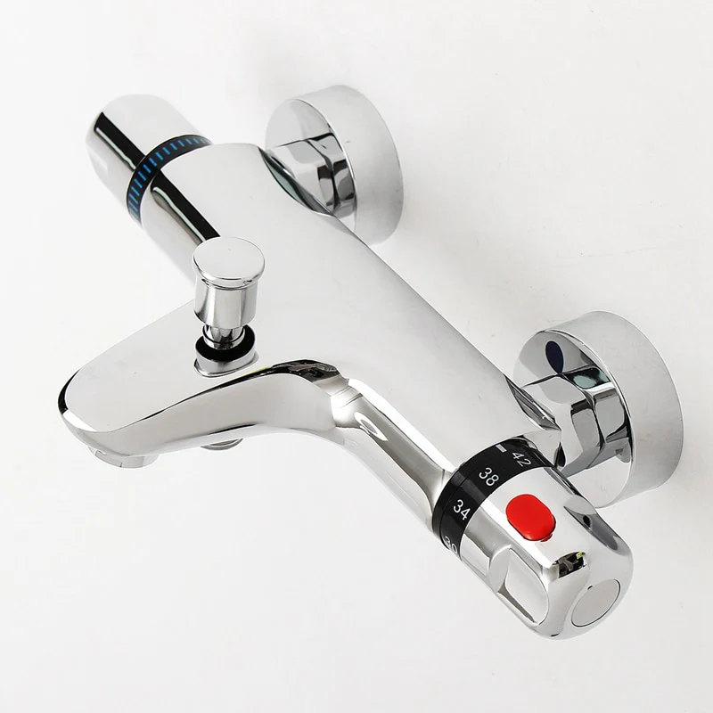 Bathroom Thermostatic Mixer Tap Hot And Cold Bathroom Mixer Mixing Valve Bathtub Faucet Thermostatic Shower Faucets Set - Image 8