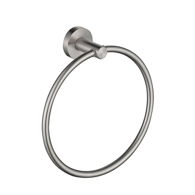 Bathroom Towel Bar | Wall Mounted Stainless Steel Single Towel Bar | Round Style Towel bar Holder Brush Nickel Finished - Image 4
