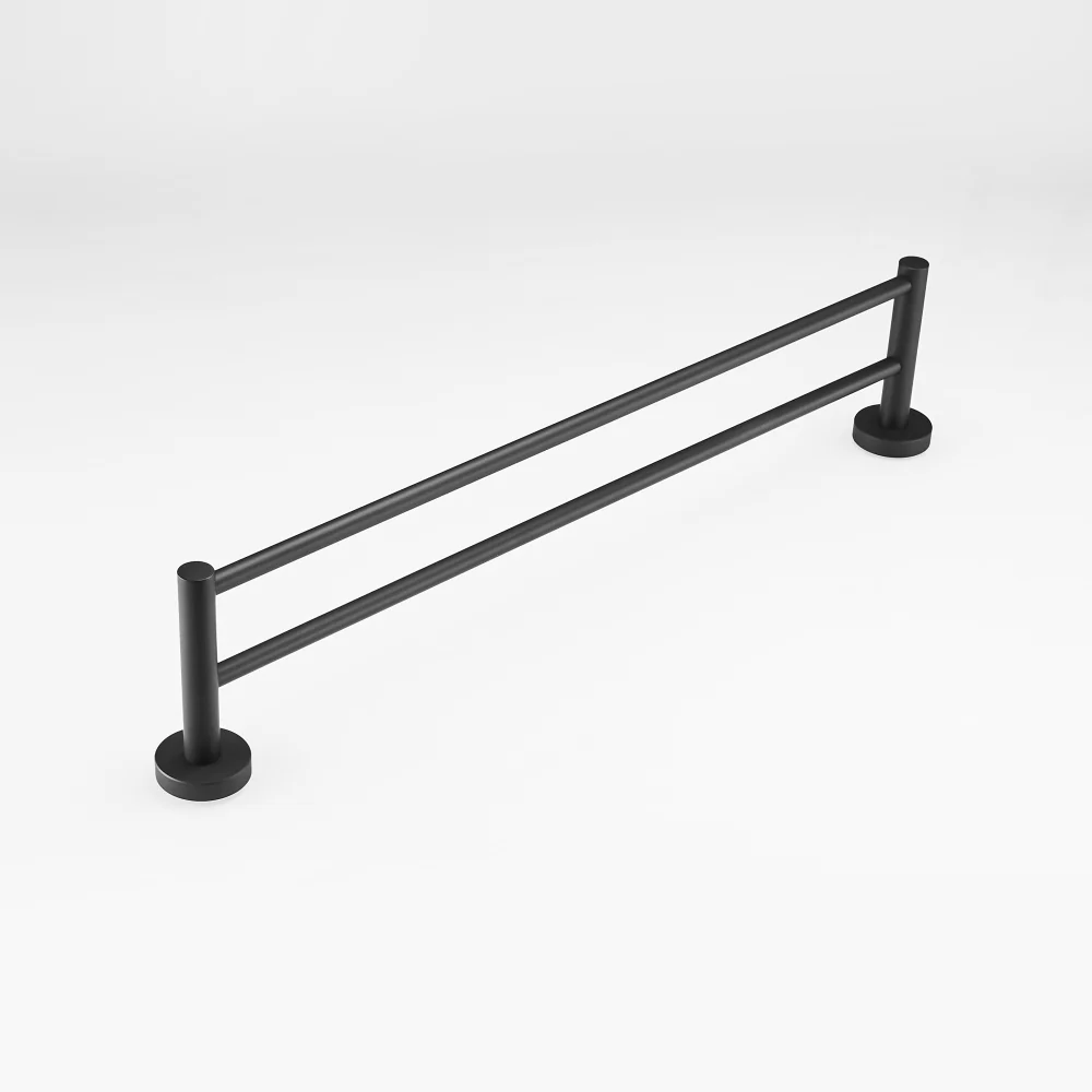 Black Double Arm Towel Holder 304 Stainless Steel Towel Bar Wall Mount Bathroom Towel Rack Hardware Accessory - Image 3