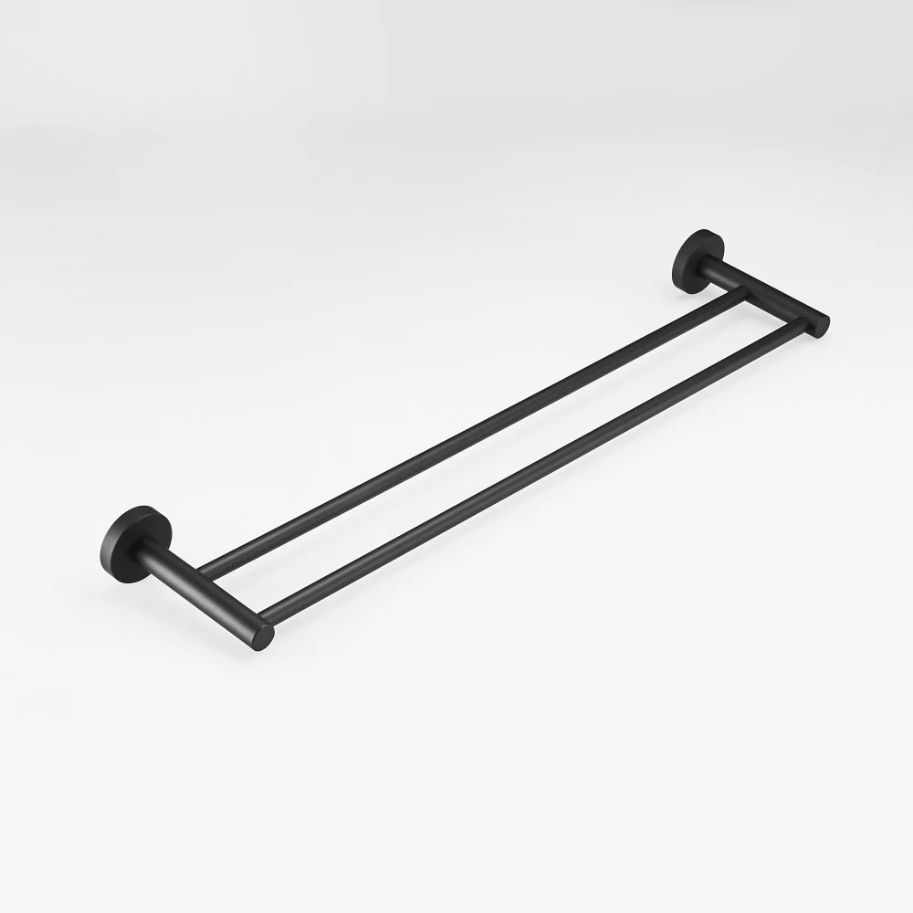 Black Double Arm Towel Holder 304 Stainless Steel Towel Bar Wall Mount Bathroom Towel Rack Hardware Accessory - Image 5