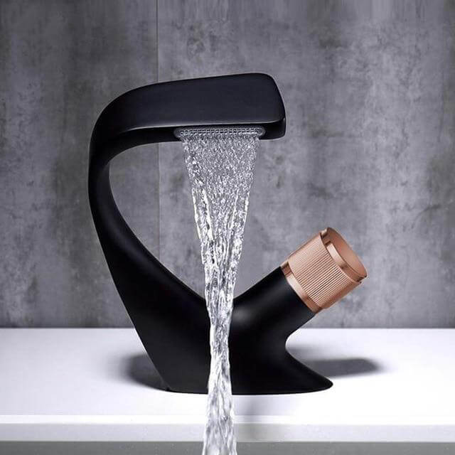Black Faucet Bathroom Sink Faucets Hot Cold Water Mixer Crane Deck Mounted Single Hole Bath Tap - Image 8