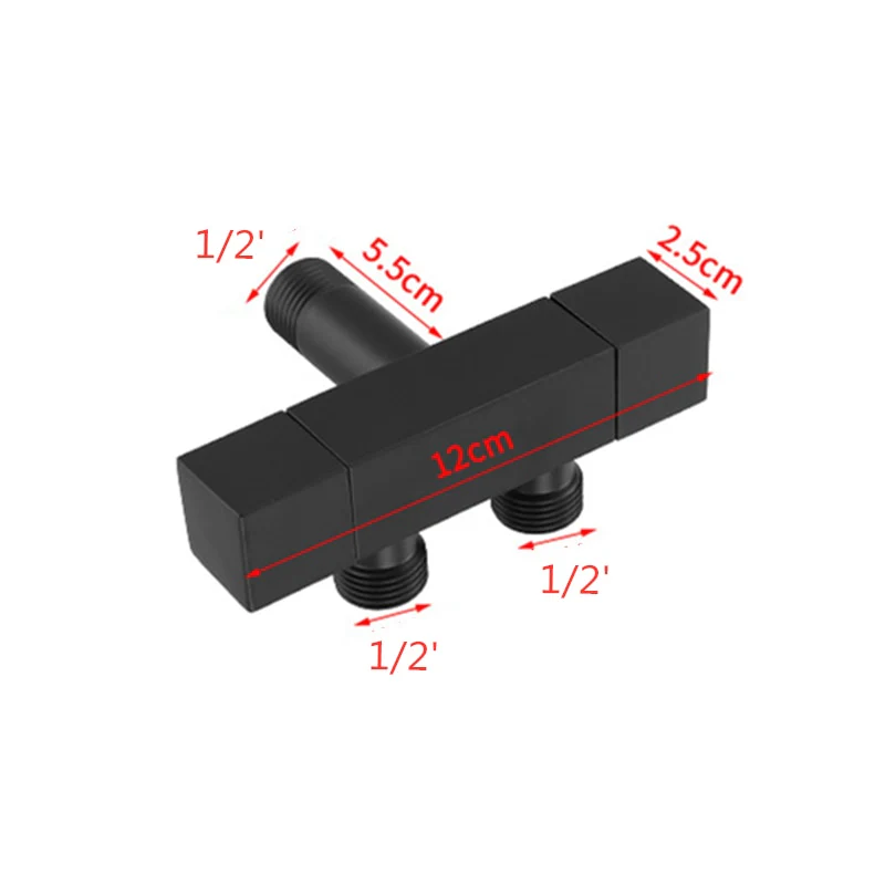 Black Multi-Function Washing Machine Faucet Brass Bathroom Mop Tap Water Taps Angle Valve - Image 4